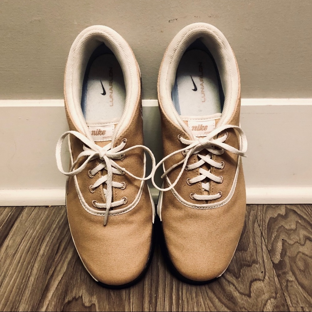 Nike Lunarlon Tan Spikeless Golf Shoes